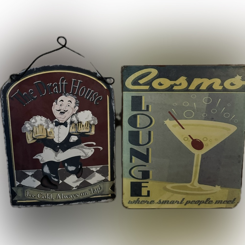 Retro Bar Sign Duo